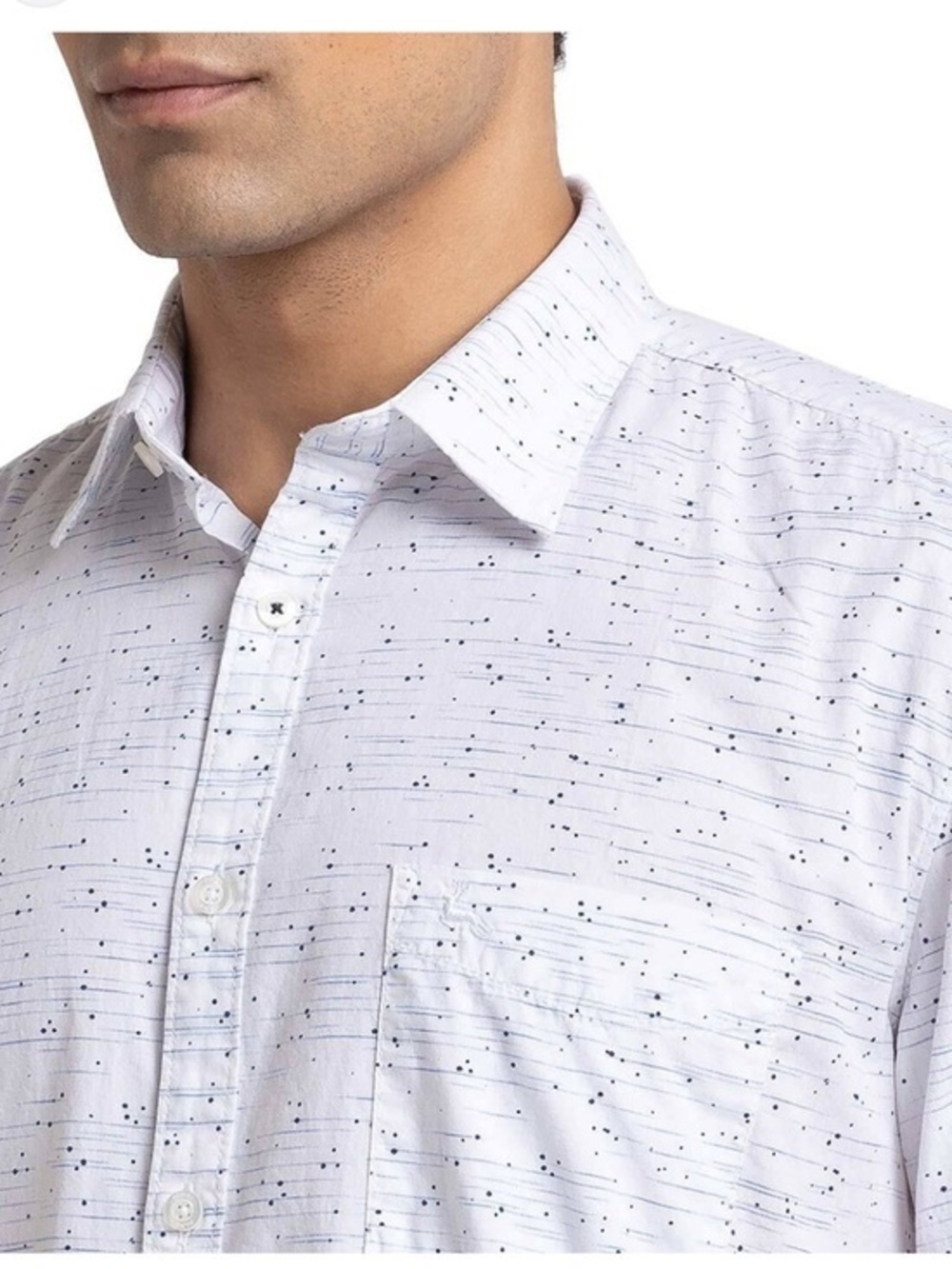American Rag White Button-Down Shirt with Speckle